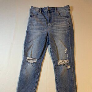 American Eagle Jeans Womens 12 Short Blue Denim Curvy‎ Highest Rise Jeggings